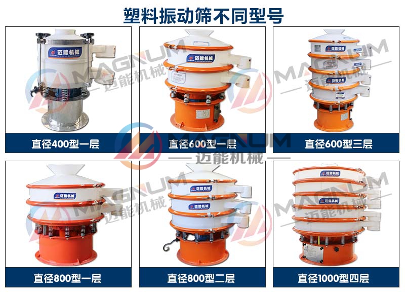 珠光粉塑料振動篩不同型號展示